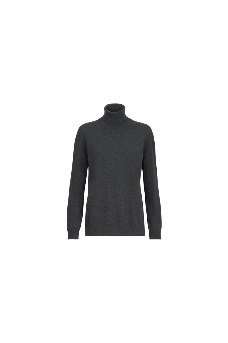 Cashmere turtleneck sweater with monili, Alternate, color, Dark Grey