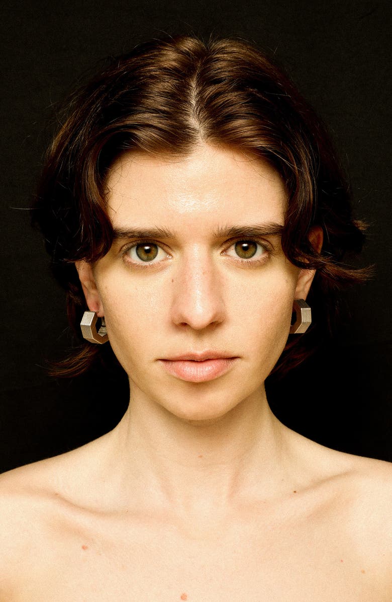 IVI Los Angeles Small Aurelia Octagon Hoop Earrings, Alternate, color, Silver