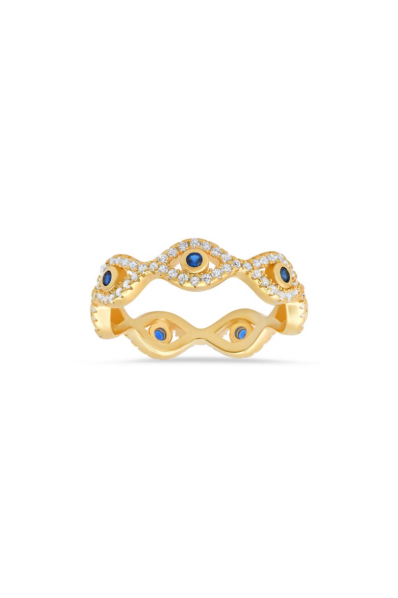 Sterling Silver Evil Eye Eternity Band Ring, Main, color, GOLD