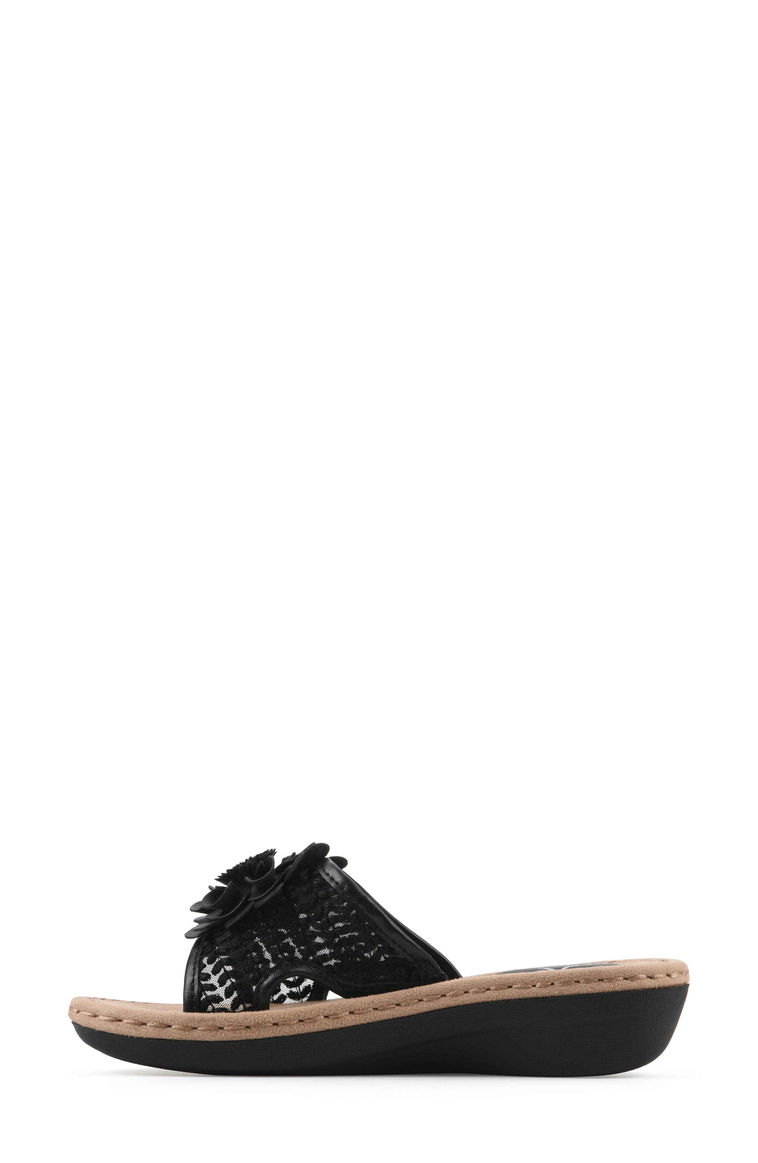CLIFFS BY WHITE MOUNTAIN Chill 2 Wedge Slide Sandal - Wide Width Available, Alternate, color, Black/ Fabric