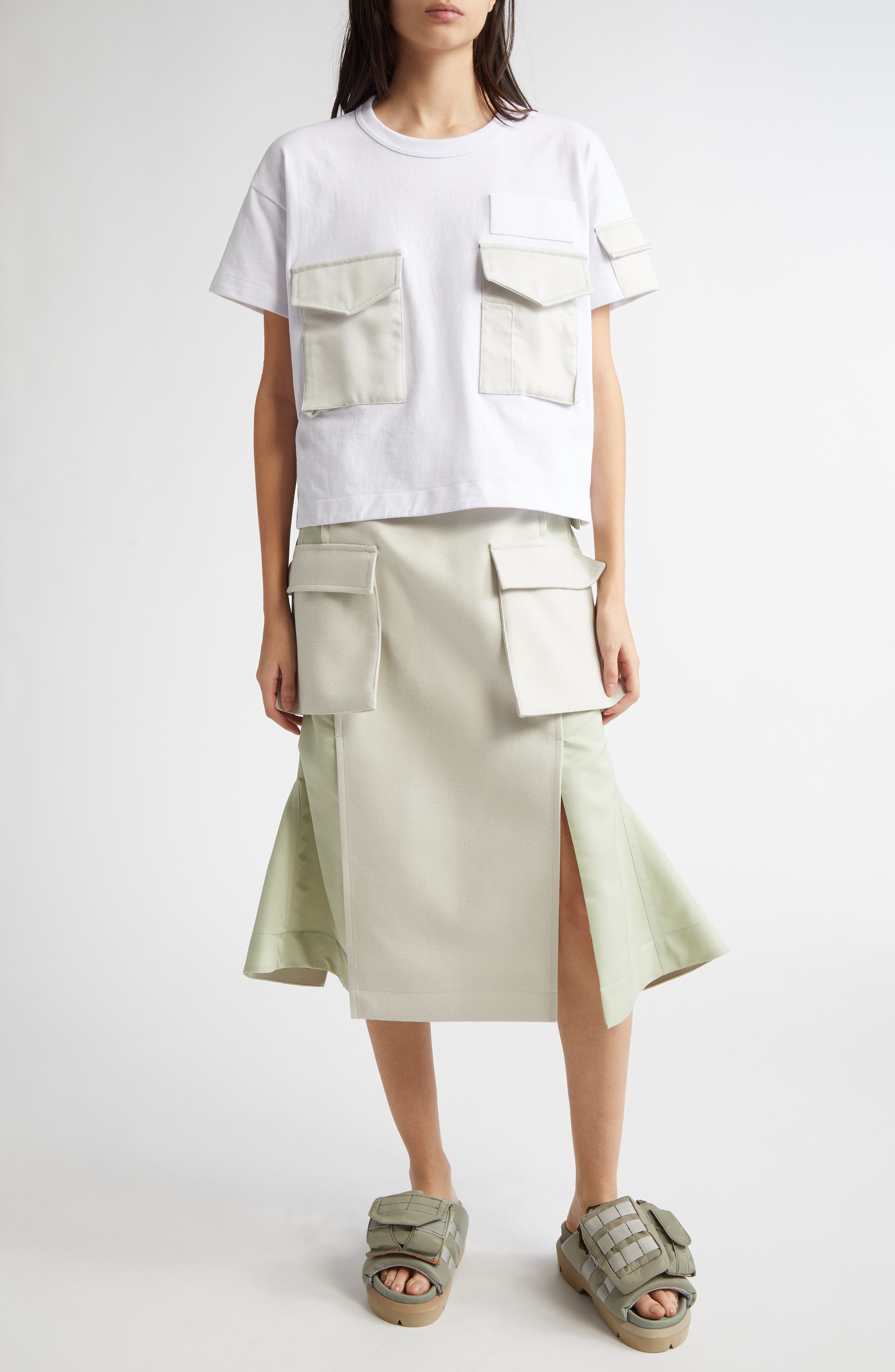 Mixed Media Midi Skirt - image 2