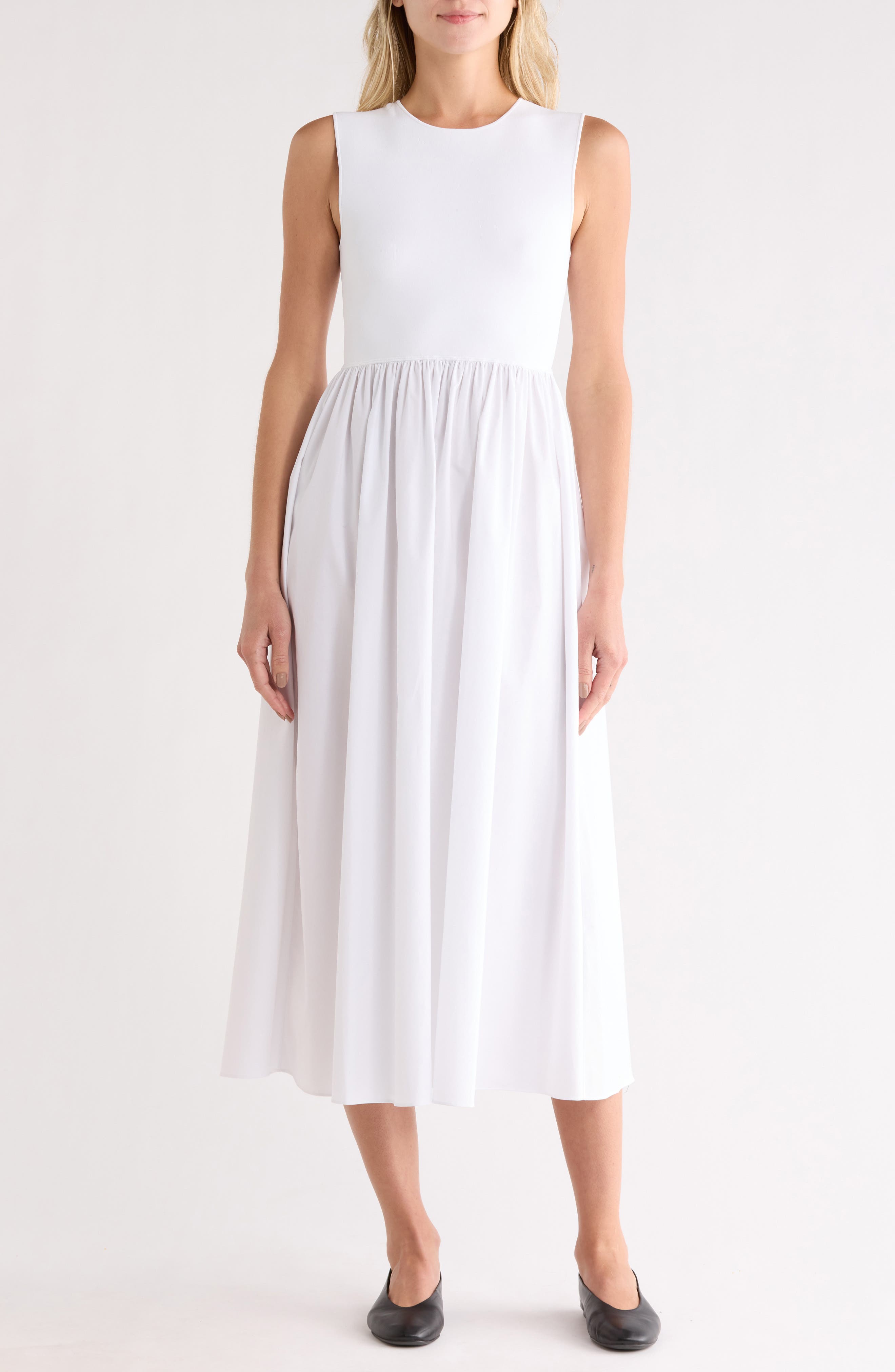 Theory Sleeveless Mixed Media Dress