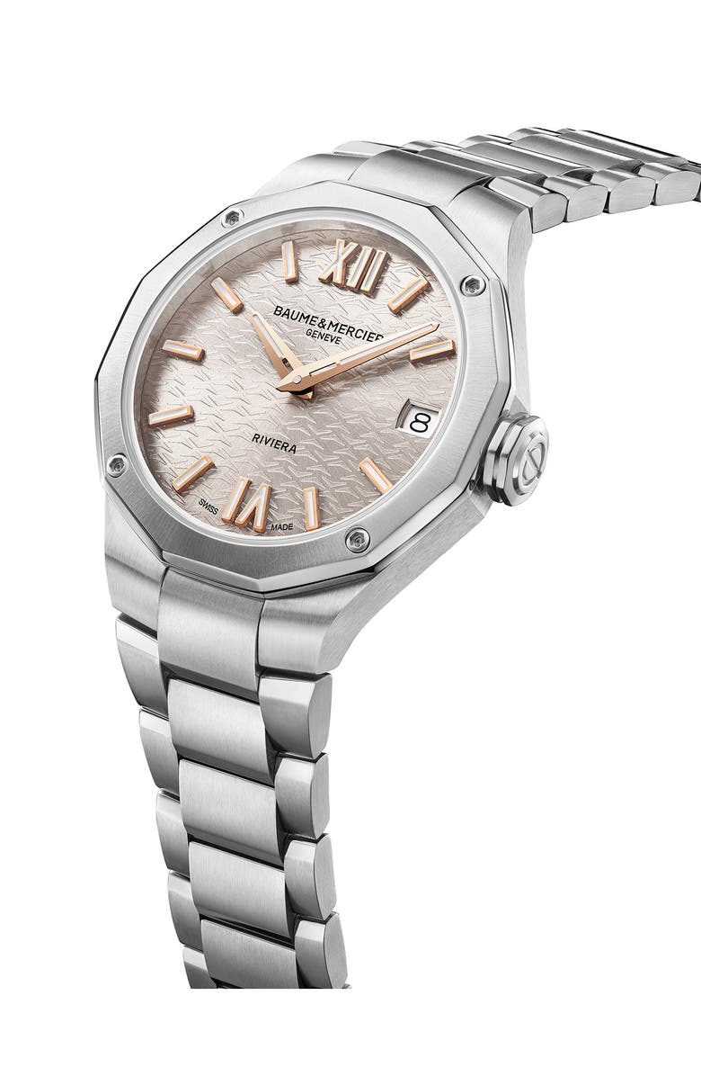 Baume & Mercier Riviera 10810 Bracelet Watch, 33mm, Alternate, color, Silver