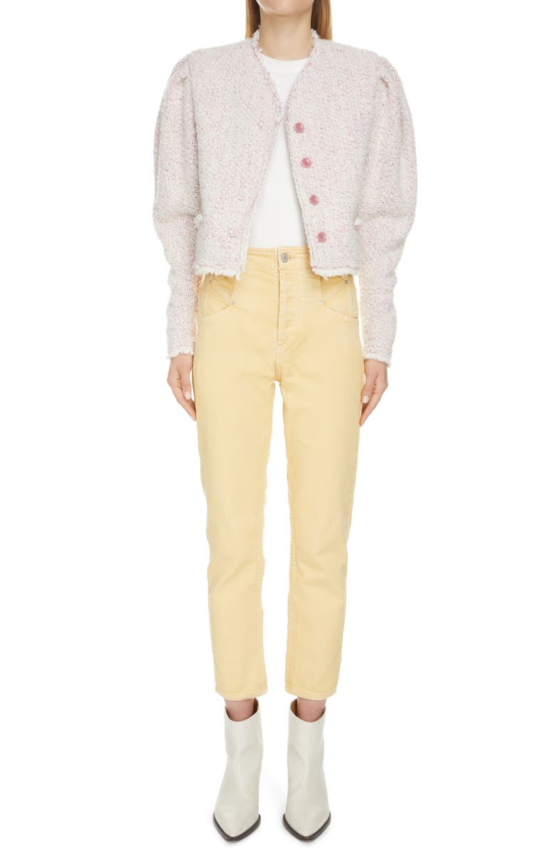 Isabel Marant Izma Leg of Mutton Sleeve Bouclé Jacket, Alternate, color, 