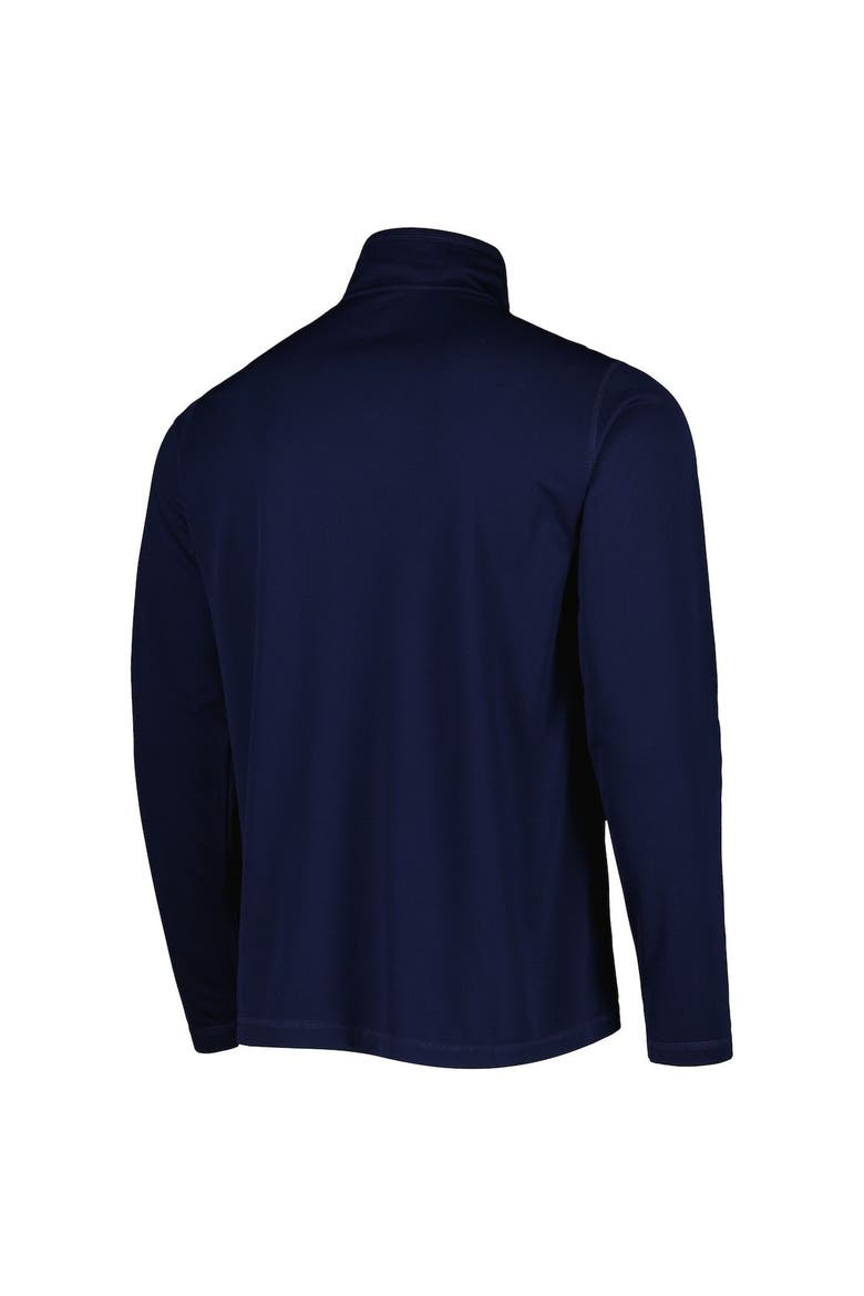Men's Champion Navy West Virginia Mountaineers Textured Quarter-Zip Jacket, Alternate, color, Navy