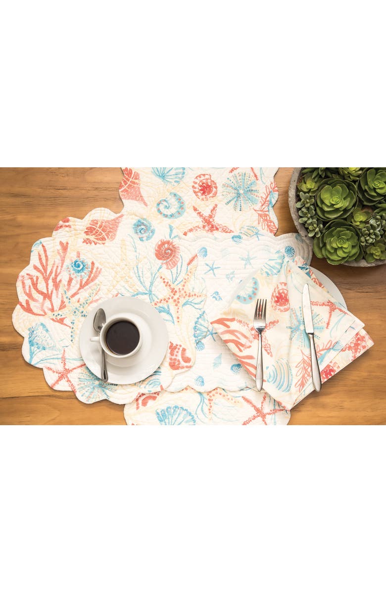 C&F Home Shelly Shores Placemat, Set of 6, 13" x 19", Alternate, color, Blue