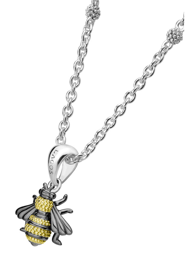Rare Wonders - Honeybee Pendant Necklace, Alternate, color, SILVER/ GOLD