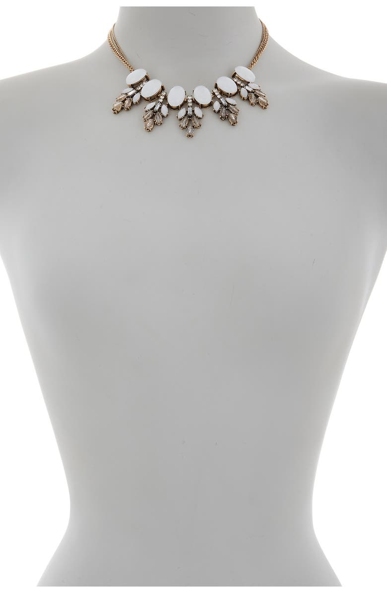 OLIVIA WELLES Nicole Crystal Statement Necklace, Alternate, color, Gold / Grey