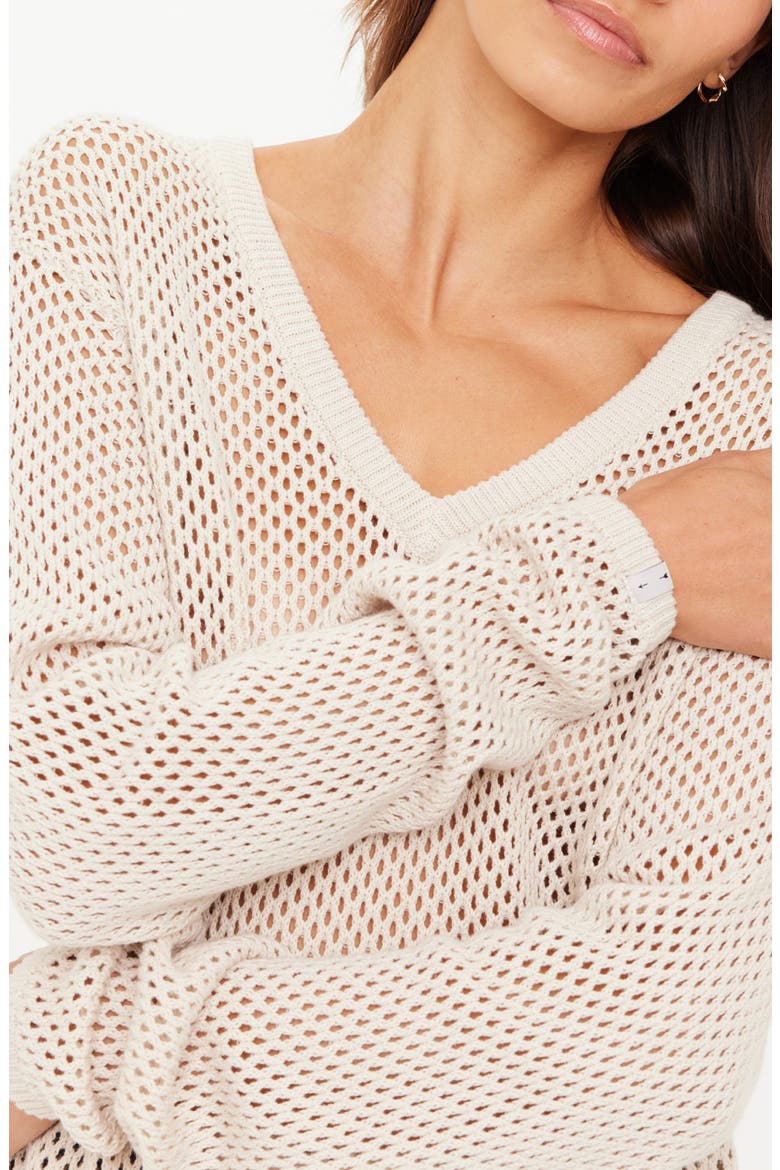 Josephine Organic Cotton Mesh Sweater, Alternate, color, NATURAL
