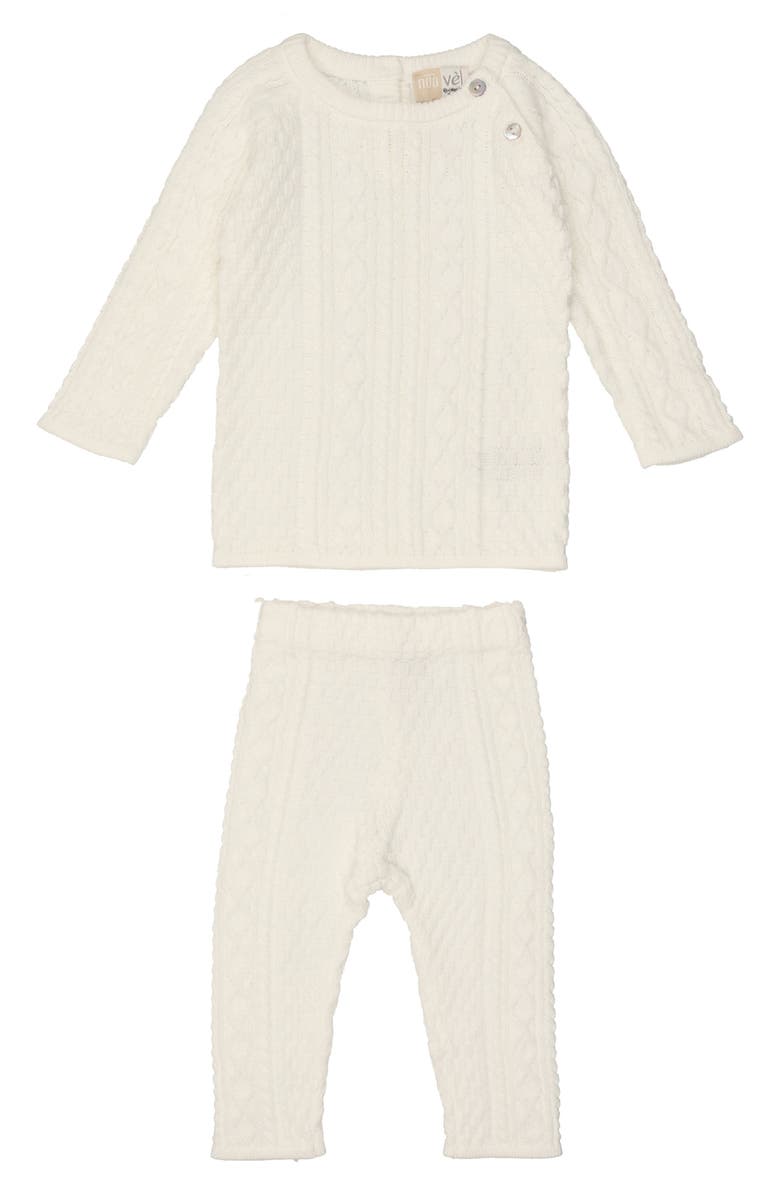 Manière Cable Knit Sweater & Pants Set, Main, color,