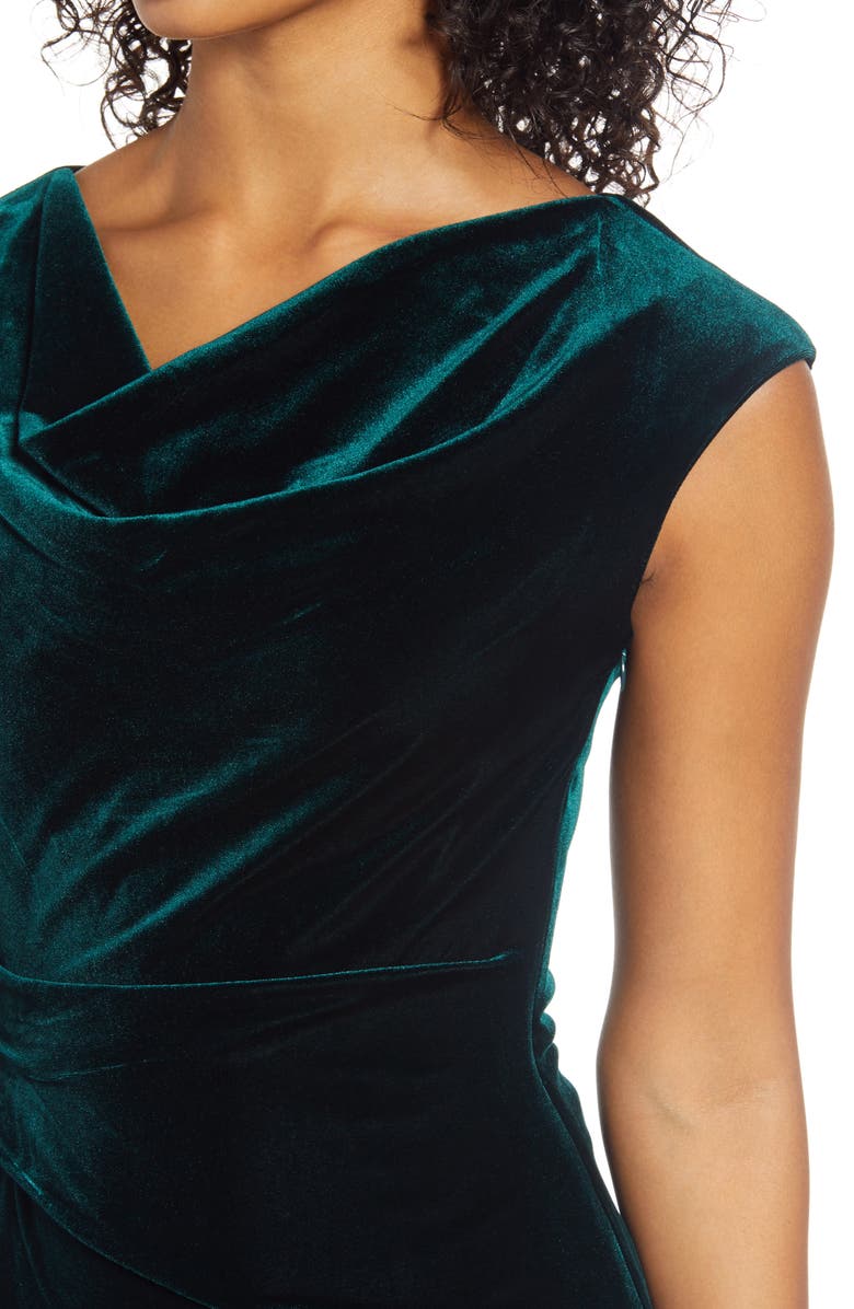 Vince Camuto Twist Back Velvet Gown, Alternate, color,