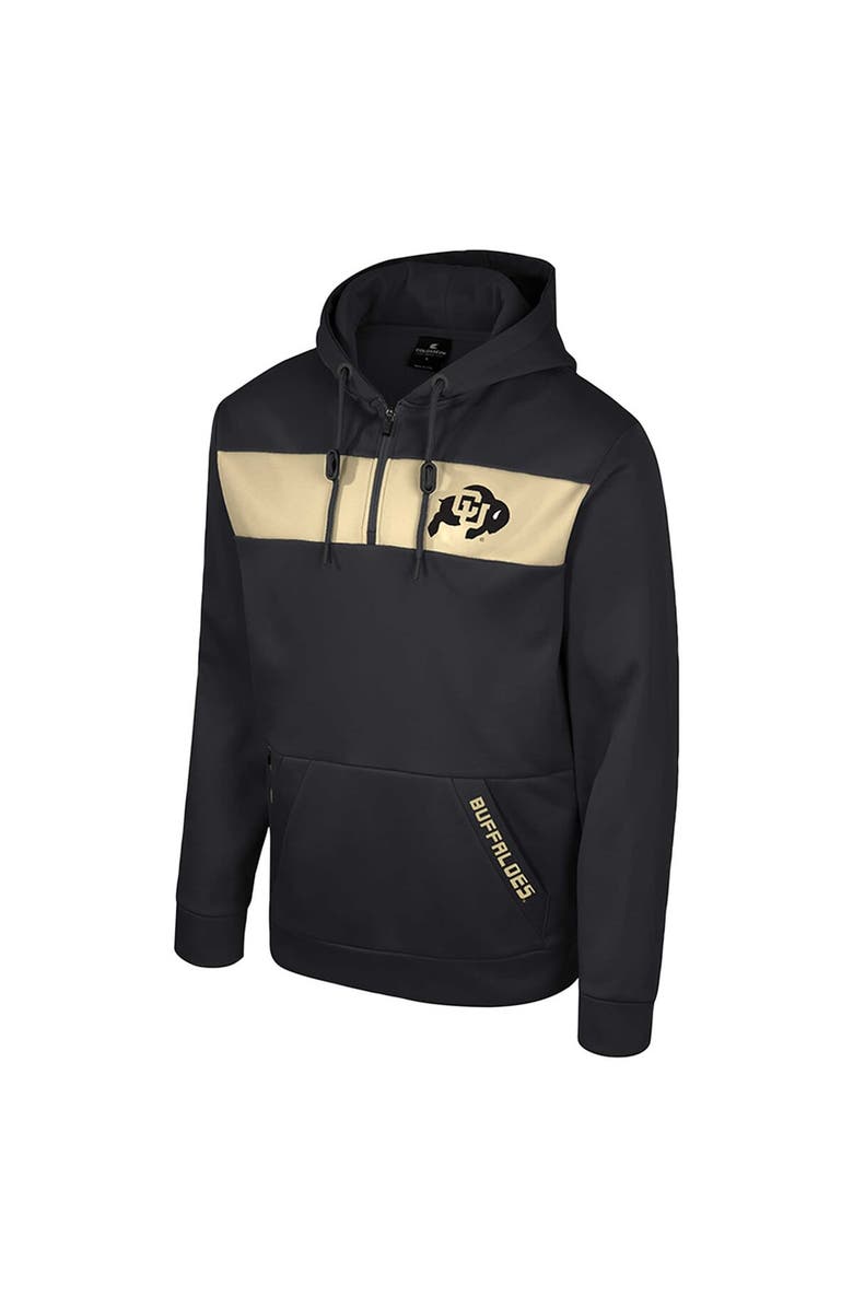 COLOSSEUM Men's Colosseum  Black Colorado Buffaloes Quarter-Zip Hoodie, Alternate, color, 