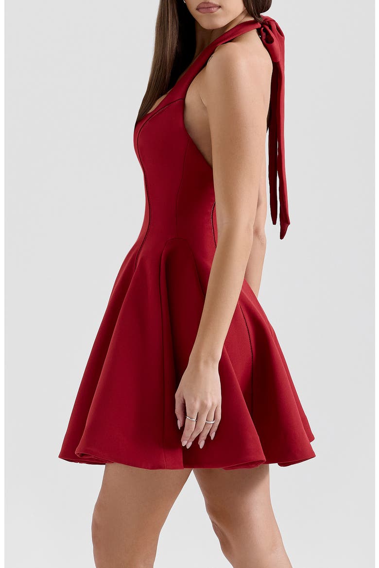 Loulette Halter Minidress, Alternate, color, RED DAHLIA