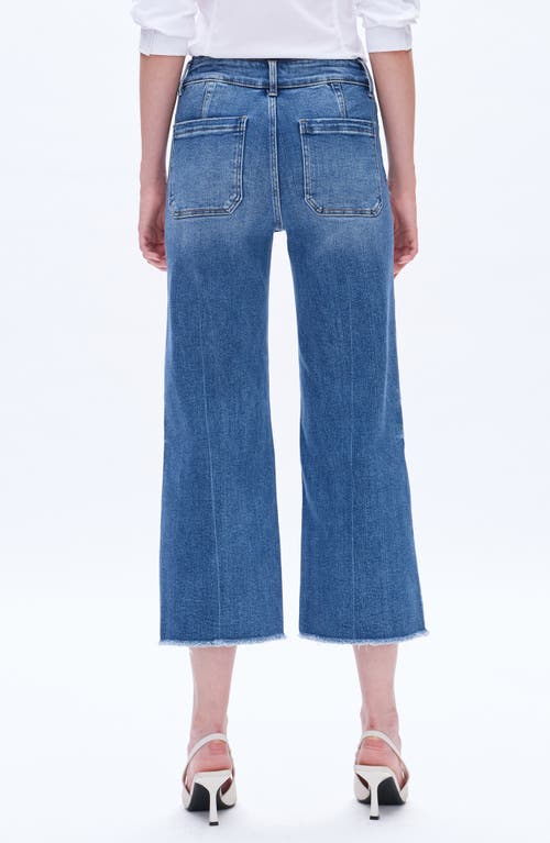 Bayeas Frayed Welt Pocket High Waist Crop Wide Leg Jeans