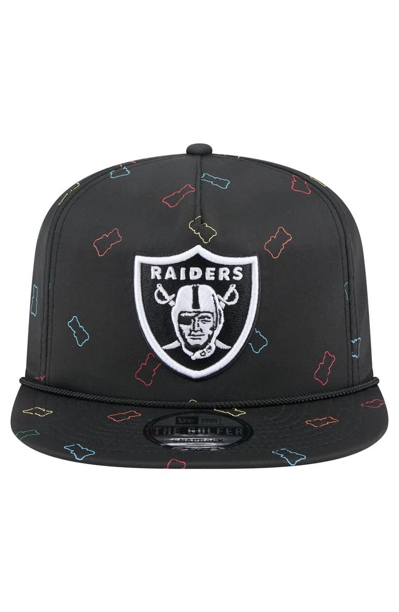 New Era Men's New Era Black Las Vegas Raiders Gummy Golfer Snapback Hat, Alternate, color, Black