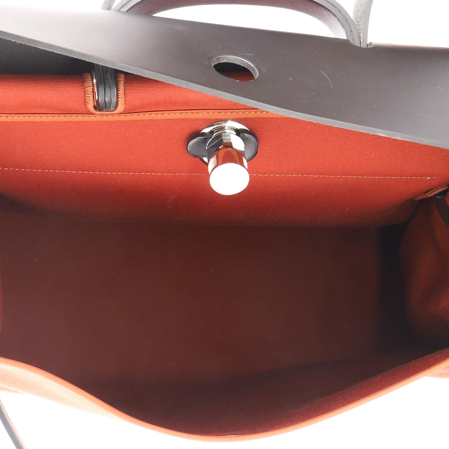 Herbag Zip Leather and Toile 39, Alternate, color, Brown