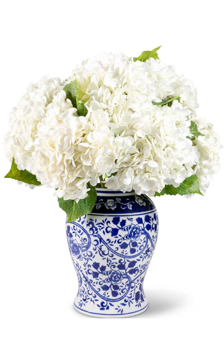 CocoBella Tinsley RealTouch Hydrangea Arrangement, Main, color, Snow