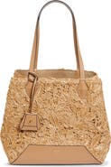 Jimmy Choo Medium Diamond Raffia Tote
