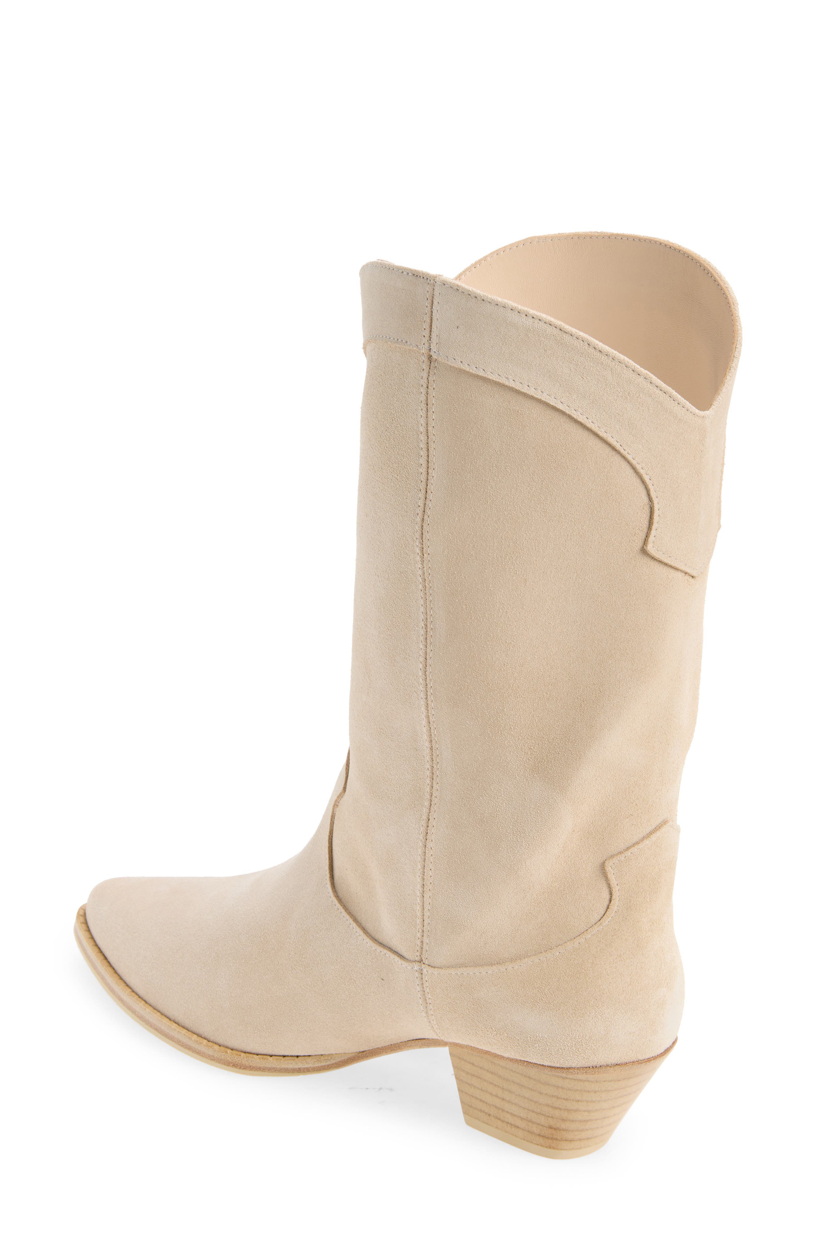 Western Mid Shaft Boot, Alternate, color, SAHARA SUEDE