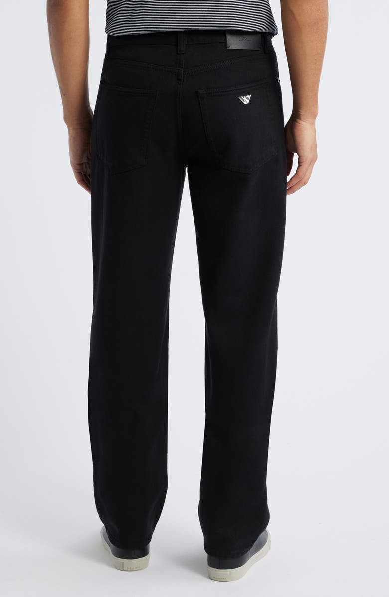 Emporio Armani Black Lyocell & Cotton Twill 5-Pocket Pants, Alternate, color, Black