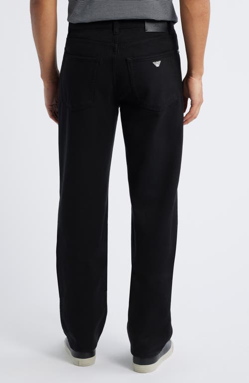 Emporio Armani Black Lyocell & Cotton Twill 5-pocket Pants In Black