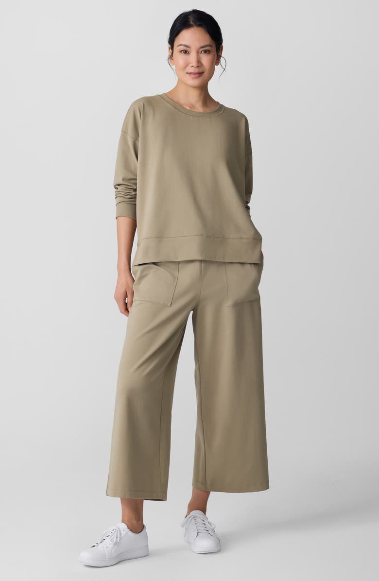 Eileen Fisher Crewneck Stretch Organic Cotton Sweatshirt, Alternate, color, 