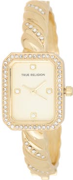 True Religion Crystal Accent Twisted Band Analog Quartz Watch, 21mm x 26mm