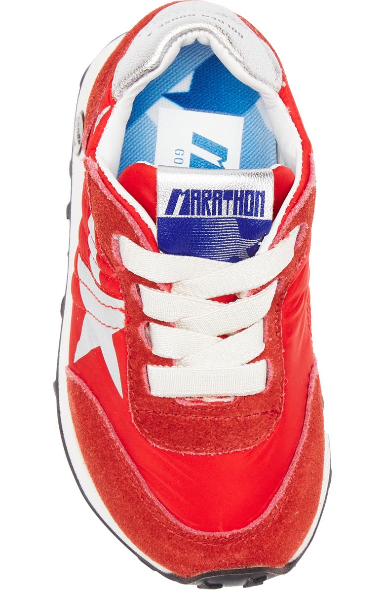 Golden Goose Kids' Running Marathon Mixed Media Sneaker, Alternate, color, Red/ Silver
