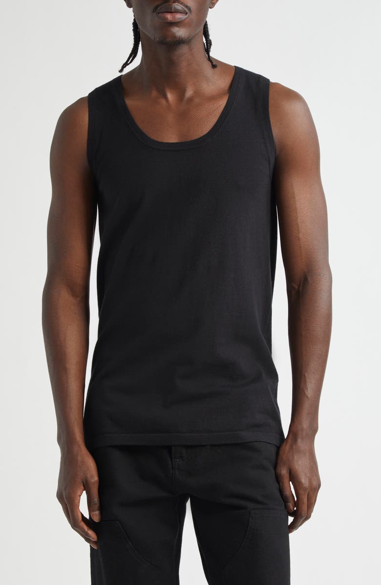 FRENCKENBERGER Big Cotton & Cashmere Tank, Main, color, Black