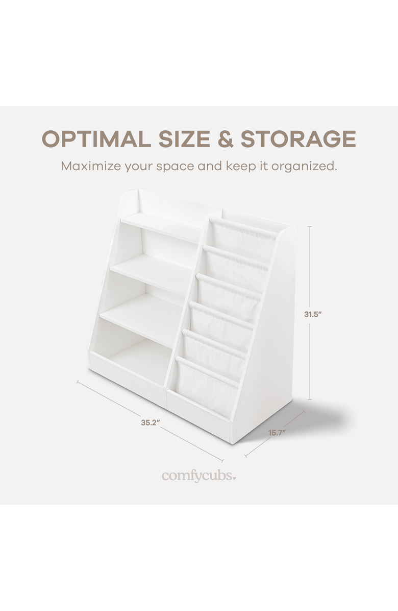 Comfy Cubs Kids Bookshelf, Alternate, color, White