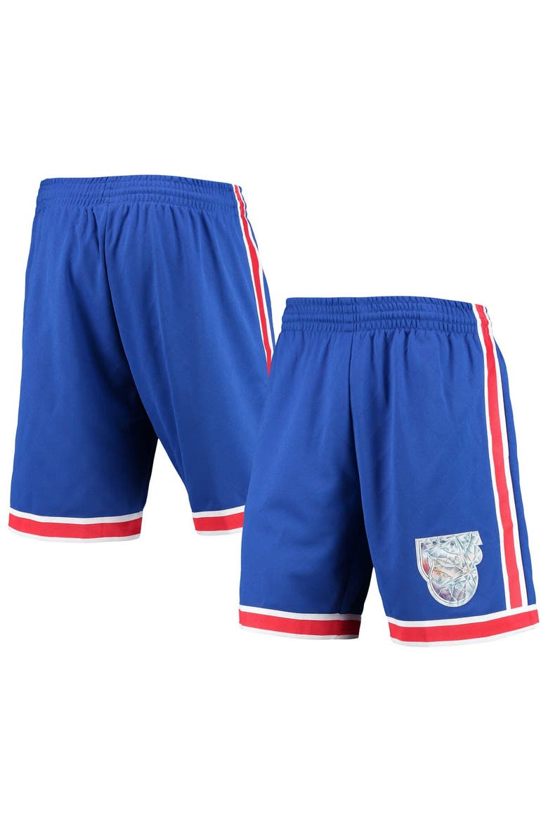 Men's Mitchell & Ness Blue New Jersey Nets 1993 Hardwood Classics 75th Anniversary Swingman Shorts, Main, color, Blue