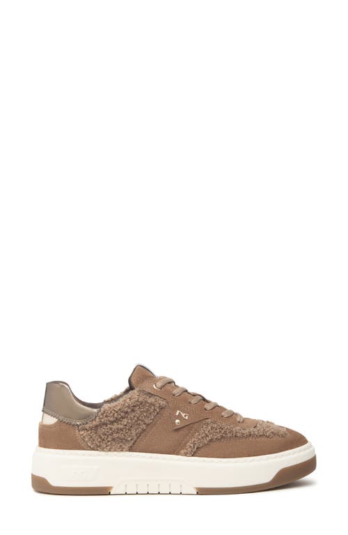 Nerogiardini Retro Faux Shearling Sneaker In Brown