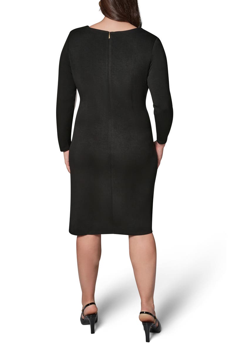 Asymmetric Neck Sheath Dress, Alternate, color, BLACK