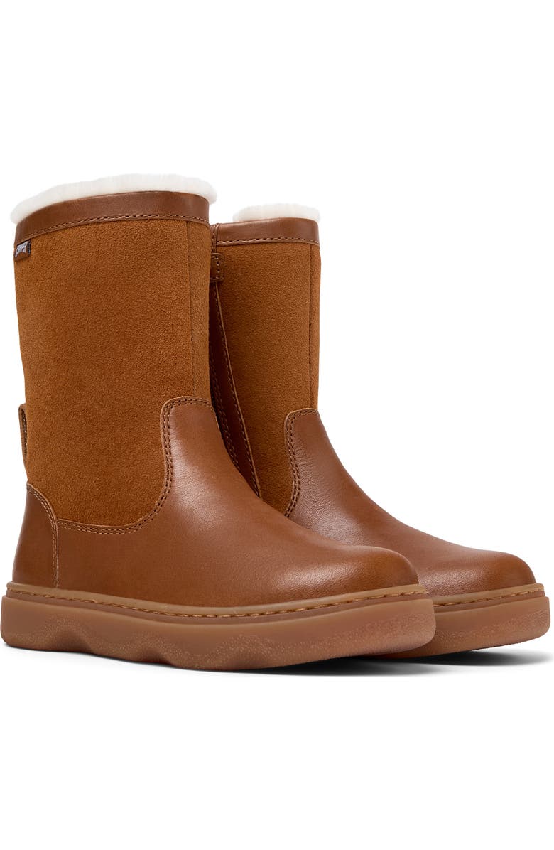 Camper Kids' Kiddo Faux Fur Lined Boot, Main, color, Medium Brown