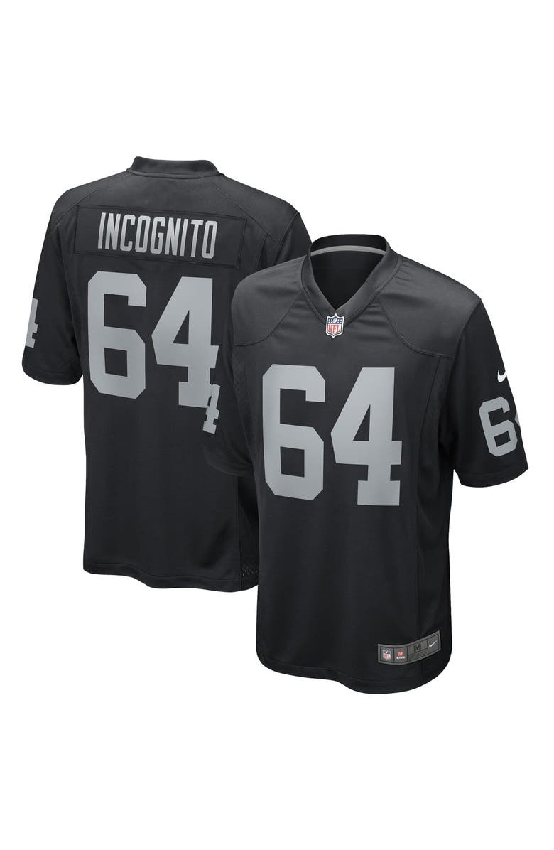 Nike Men's Nike Richie Incognito Black Las Vegas Raiders Game Jersey, Main, color, 