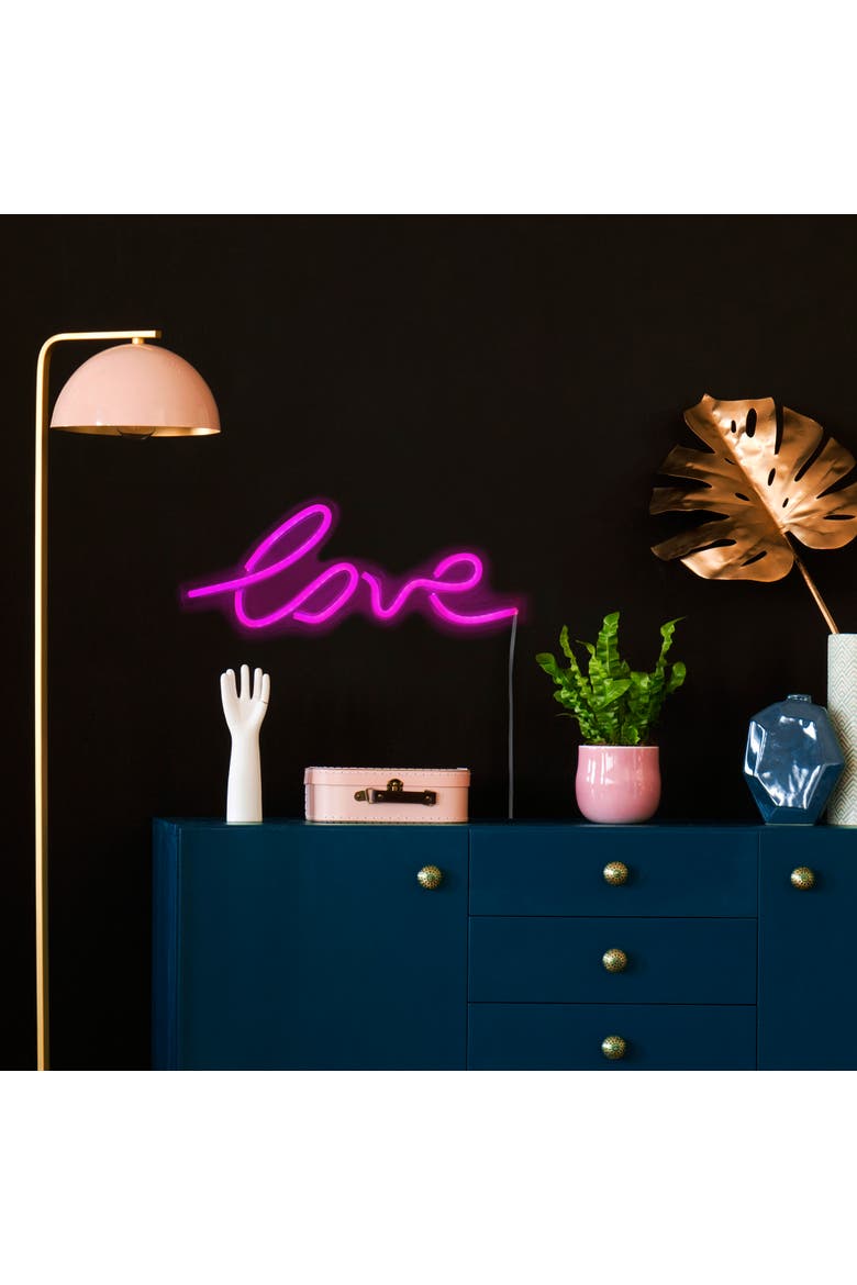 LED Love Neon Lighted Wall Sign - 18" - Pink, Alternate, color, Pink
