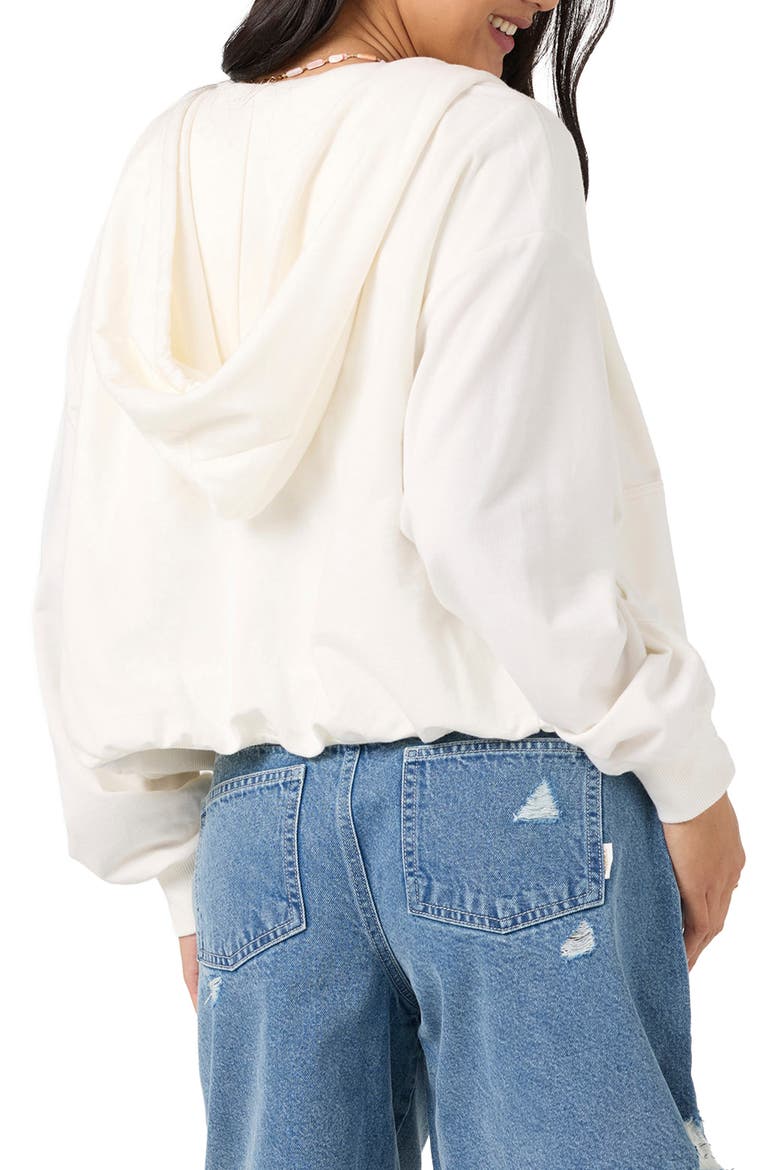 Mae Full Zip Bubble Hoodie, Alternate, color, WHITE