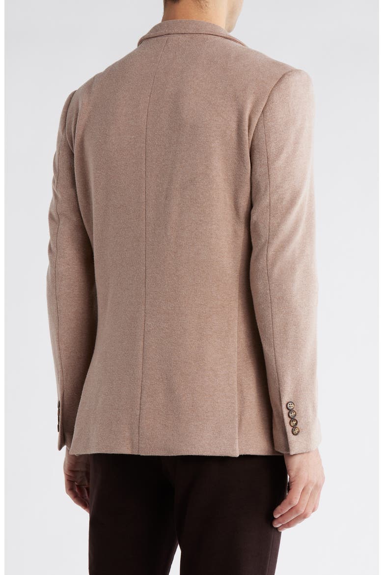 Brushed Ribbed Knit Sport Coat, Alternate, color, CAMEL HEATHER