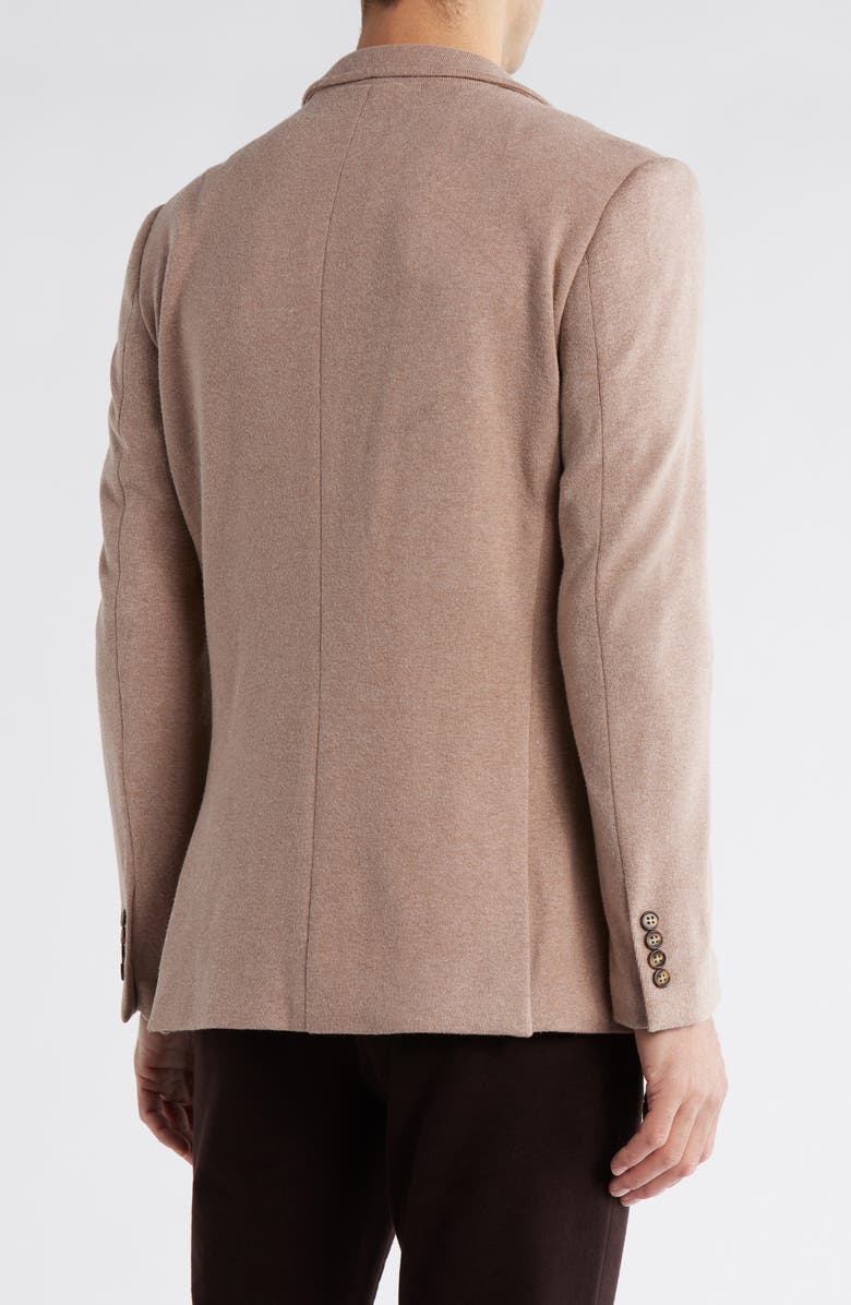 Lucky Brand Brushed Ribbed Knit Sport Coat, Alternate, color, Camel Heather