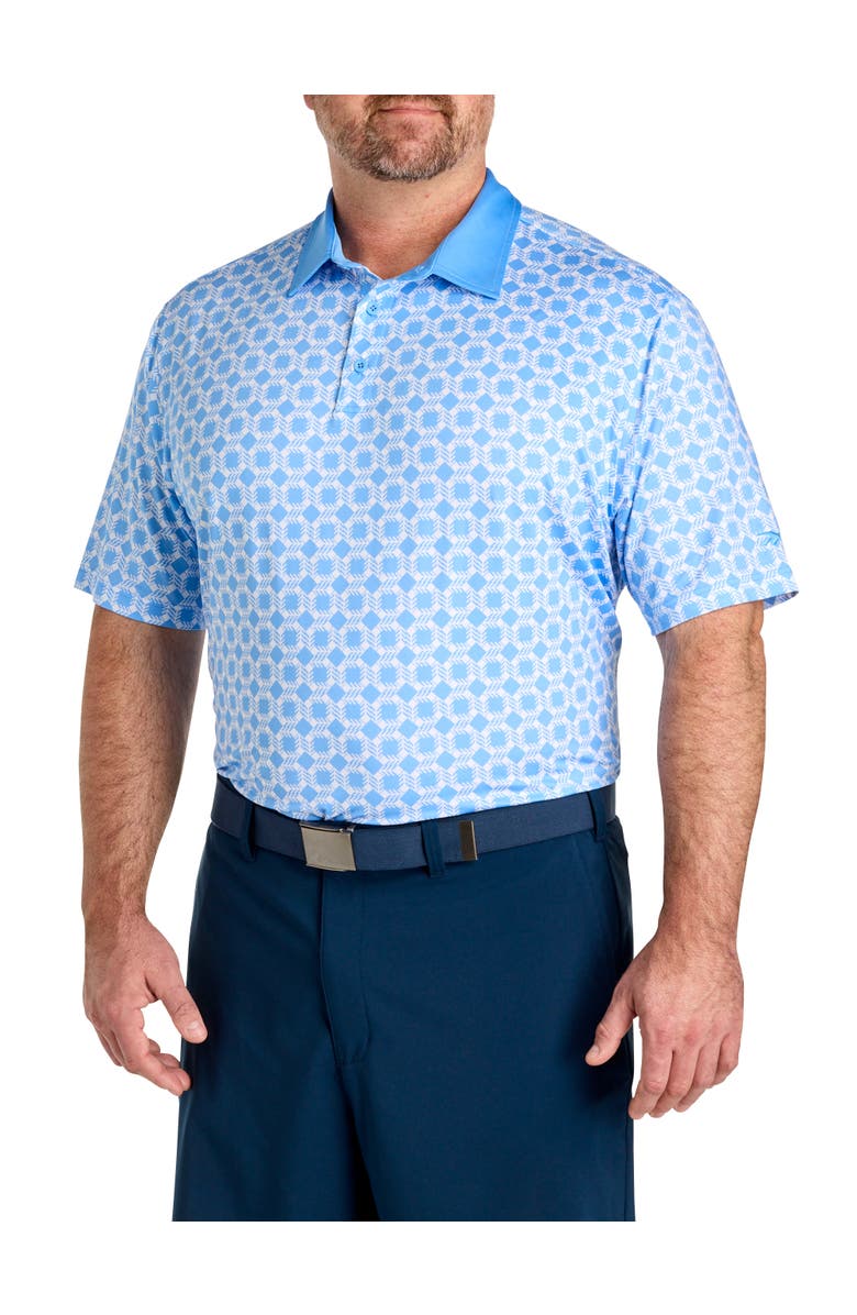 Reebok Big & Tall Mosaic Geometric Performance Polo Shirt, Main, color, Peri Blue