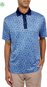 CON.STRUCT Regular Fit Micro Floral Print Recycled Performance Golf Polo