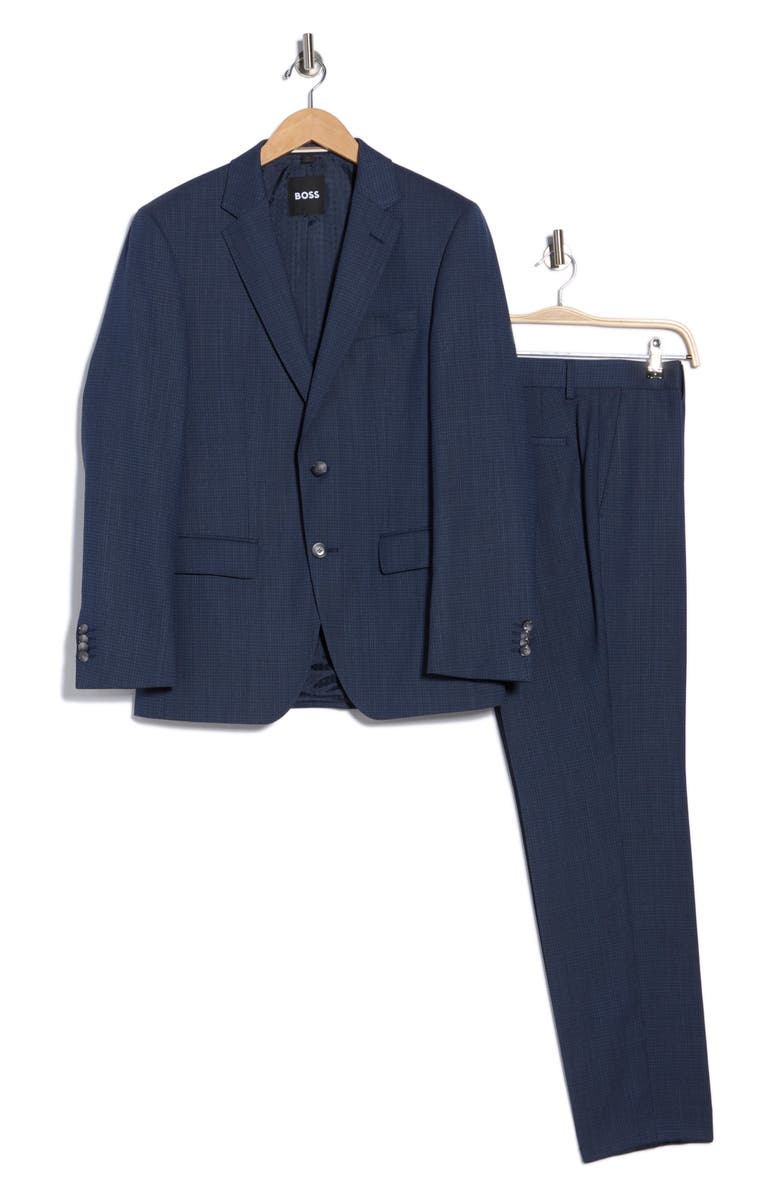 BOSS Notch Lapel Two Button Suit, Main, color, Dark Blue