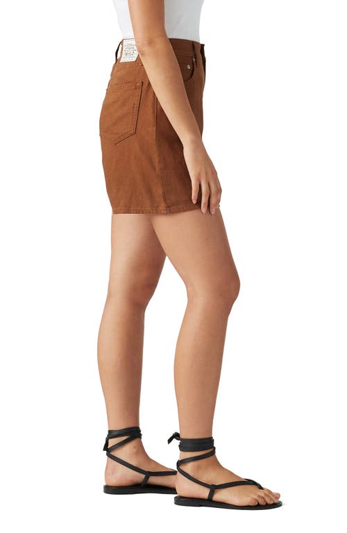 Levi's High Rise Baggy Cotton Linen Shorts In Sorrel Horse