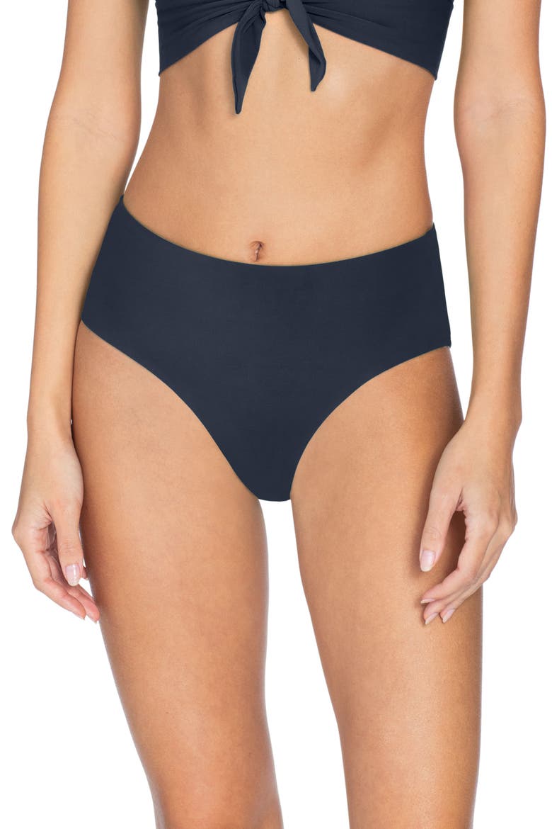 Ava High Waist Bikini Bottoms, Main, color, NAVY