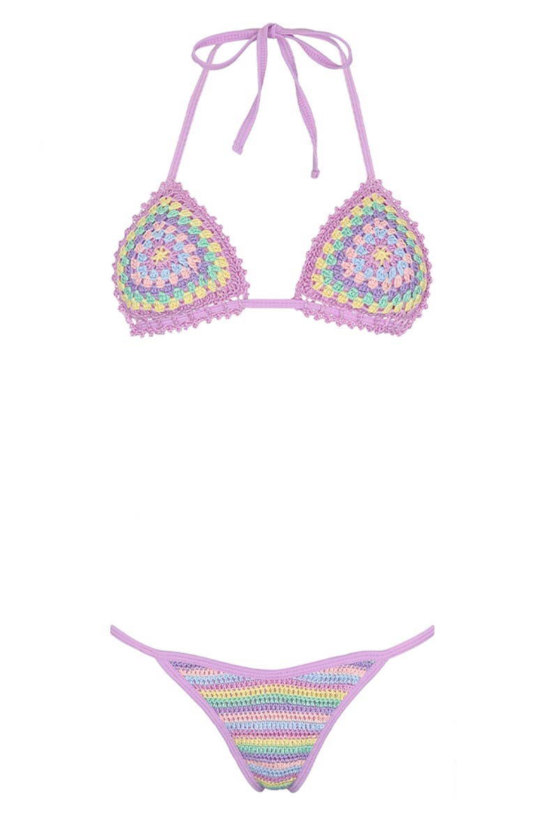 Cuba Reversible Crochet Bikini Bottoms, Alternate, color, LILAC