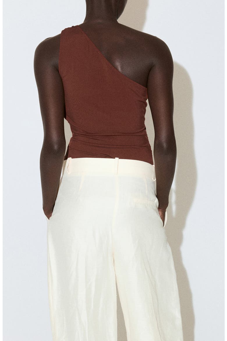 One-Shoulder Knit Top, Alternate, color, BURNT ORANGE