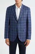 Jack Victor Midland Contemporary Fit Blue Plaid Wool Sport Coat