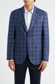 Jack Victor Midland Contemporary Fit Blue Plaid Wool Sport Coat