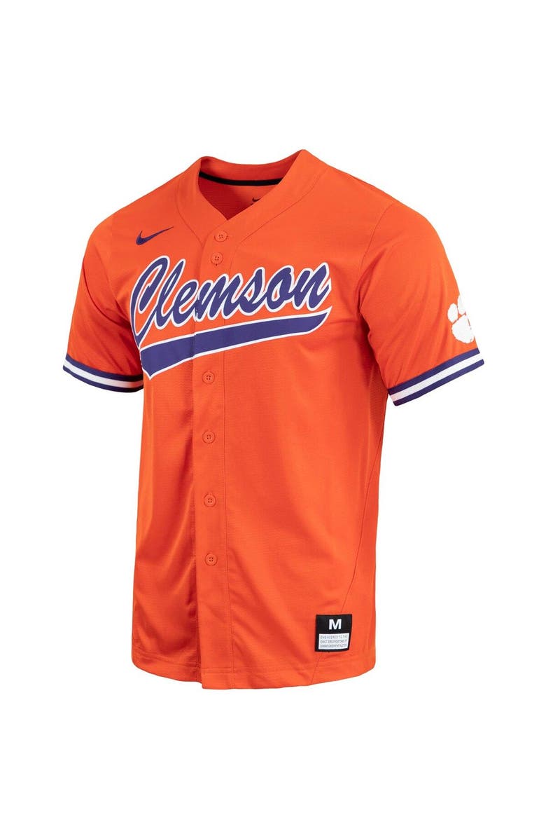 Nike Men's Nike Orange Clemson Tigers Replica Full-Button Baseball Jersey, Alternate, color, 