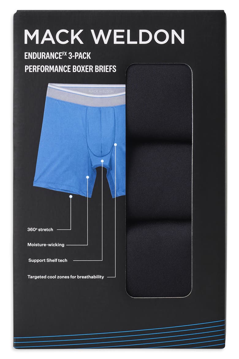 3-Pack Endurance FX Boxer Briefs, Alternate, color, TRUE BLACK